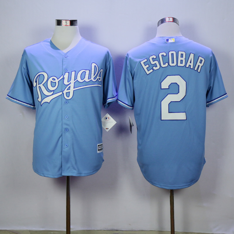 Men Kansas City Royals #2 Eacobar Light Blue Game MLB Jerseys->kansas city royals->MLB Jersey